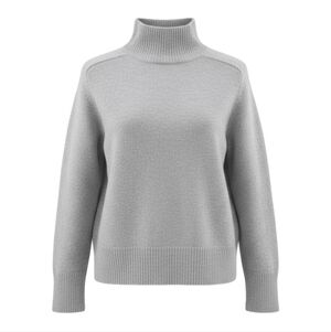 Women's Gray Turtleneck Wool Sweater